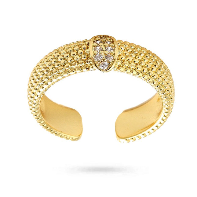 Bague femme réglable alliance zirconiums sertis Bagues plaqué or Bijouxmode