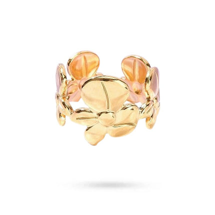 Bague acier inoxydable doré fleur Bijouxmode