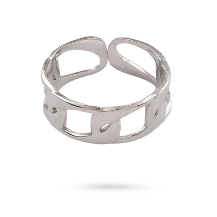 Bague acier inoxydable argenté maille gourmette Bijouxmode