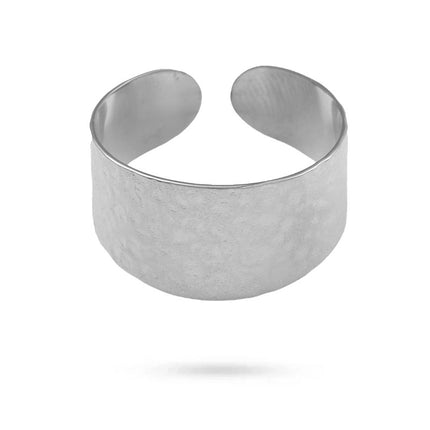 Bague acier inoxydable argenté manchette Bijouxmode