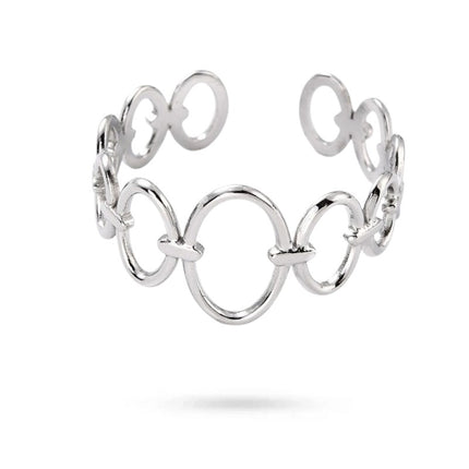 Bague acier inoxydable argentée cercles Bijouxmode