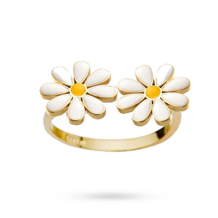 Bague femme réglable fleur Pâquerette Bagues plaqué or Bijouxmode