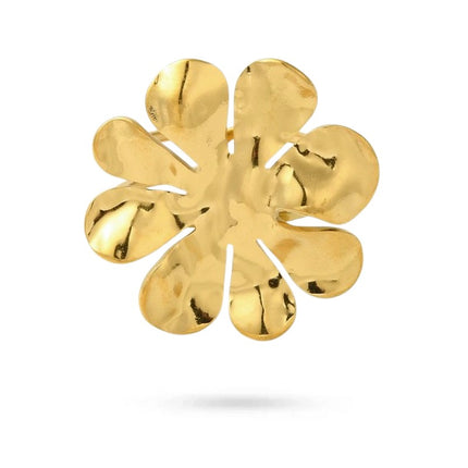 Bague acier inoxydable doré fleur Bijouxmode