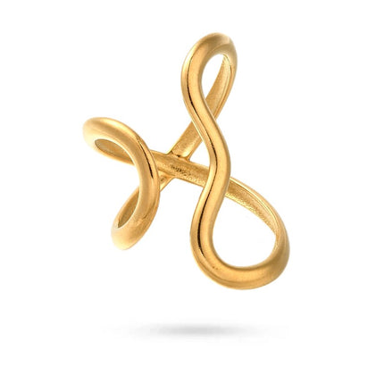 Bague acier inoxydable doré ouverte Bijouxmode