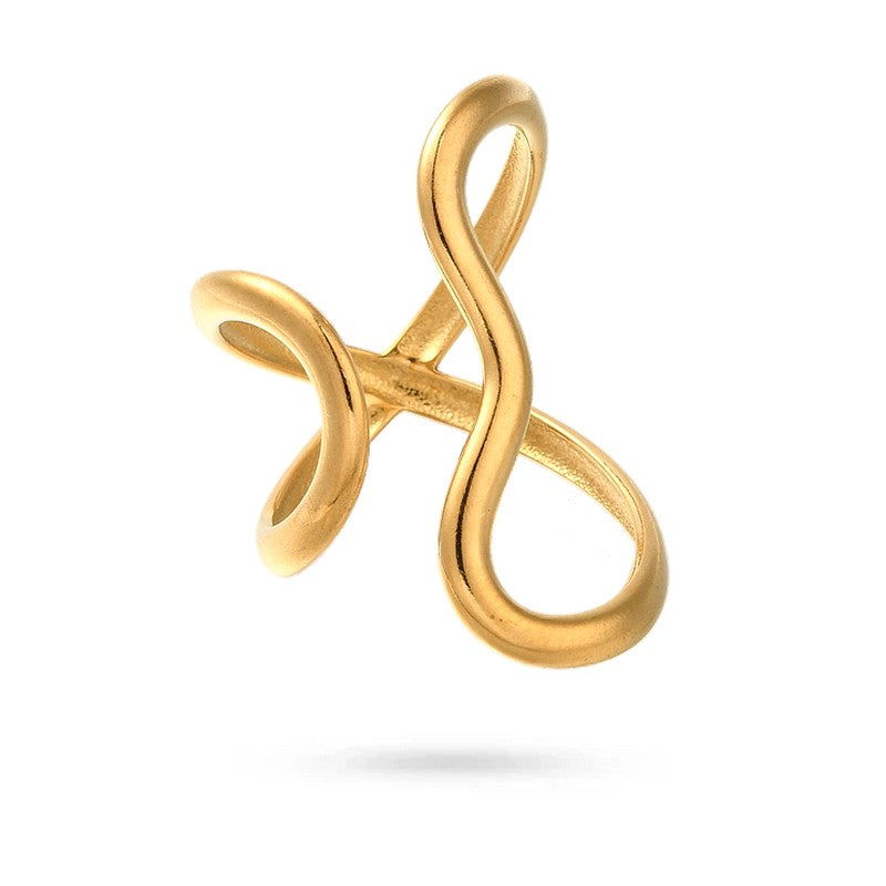 Bague Céramique Et Acier Avec Zircones - Double Rangée - Alliance Ou Bijou Pour Femme