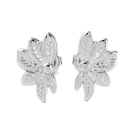 Silver leaf stainless steel earrings