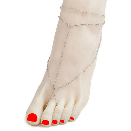 Chaîne de cheville en acier inoxydable couleur doré ou argenté Bijouxmode Argenté