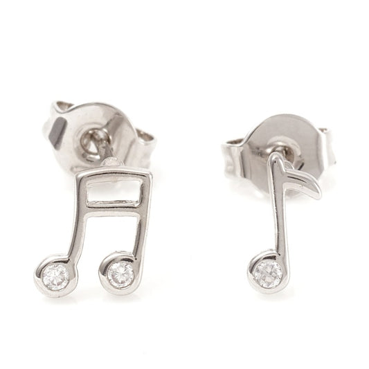 925 silver musical note earrings