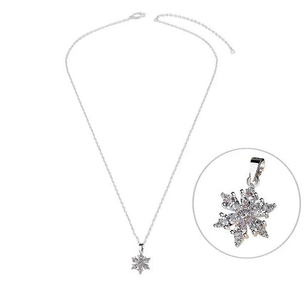 Collier argent 925 flocon zirconiums sertis Cotemode