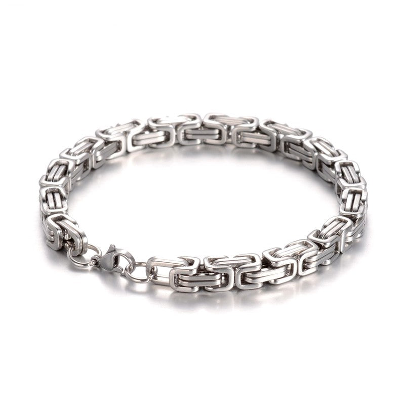 Bracelet gourmette acier inoxydable Byzantine 23 cm