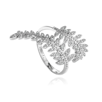 Bague argent 925 feuille ornée de zirconiums Manon Cotemode