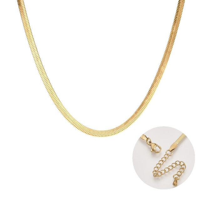 Collier chaîne maille chevrons 2,5 mm Colliers plaqué or Bijouxmode