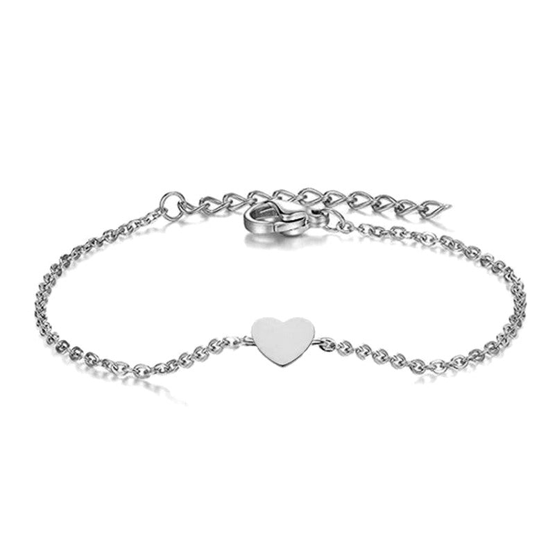 Bracelet for women - Silver steel - Heart