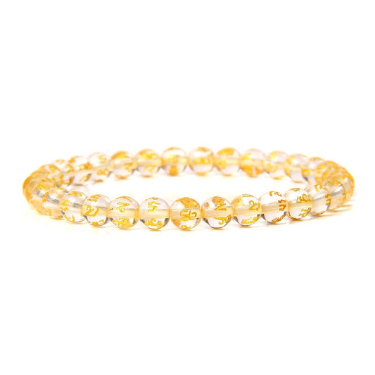 Bracelet pour femme - perles naturelles citrine 6 mm