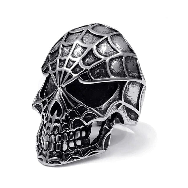 Bague acier inoxydable chevalière argenté spider man