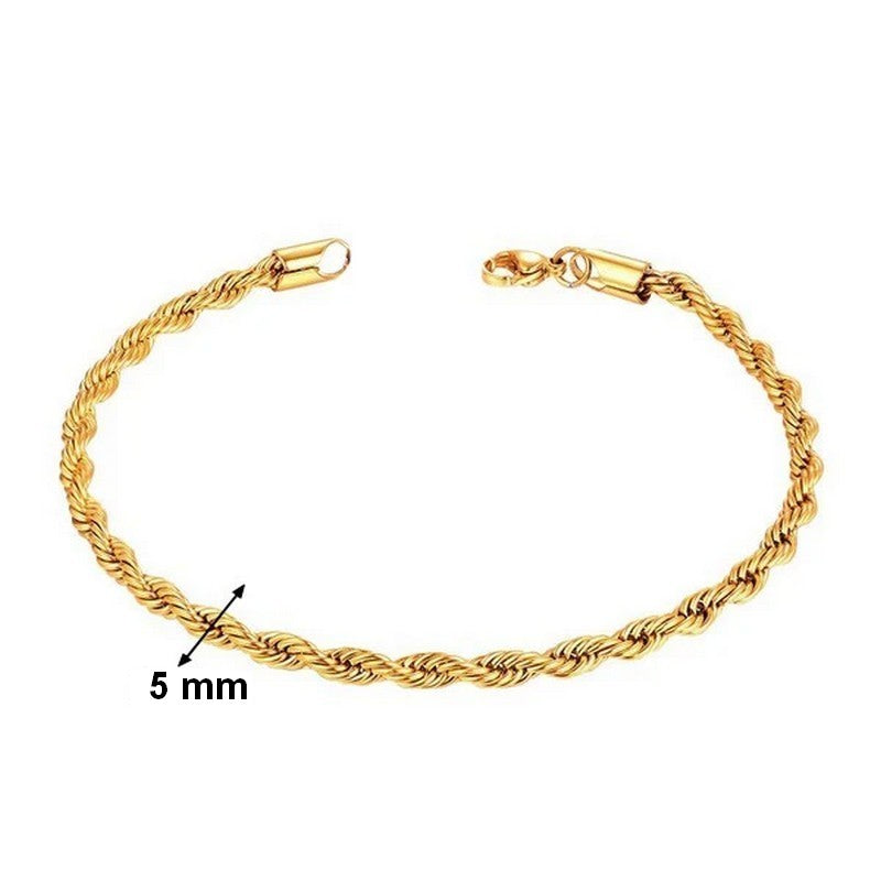 Bracelet pour femme - Mailles torsadées 5 mm