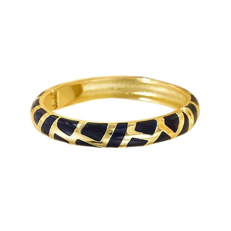 Women's bracelet - 18k gold and black enamel bangle