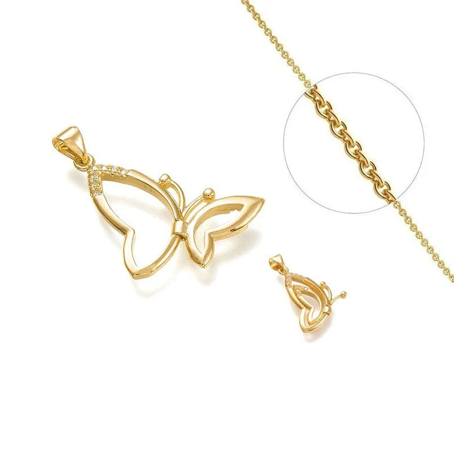 Collier chaîne et son pendentif jolie papillon Colliers plaqué or Bijouxmode