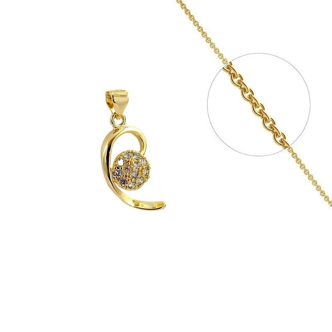 Collier pour femme design original rond serti de zirconiums