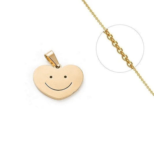 Collier chaîne et pendentif smiley dans un joli cœur