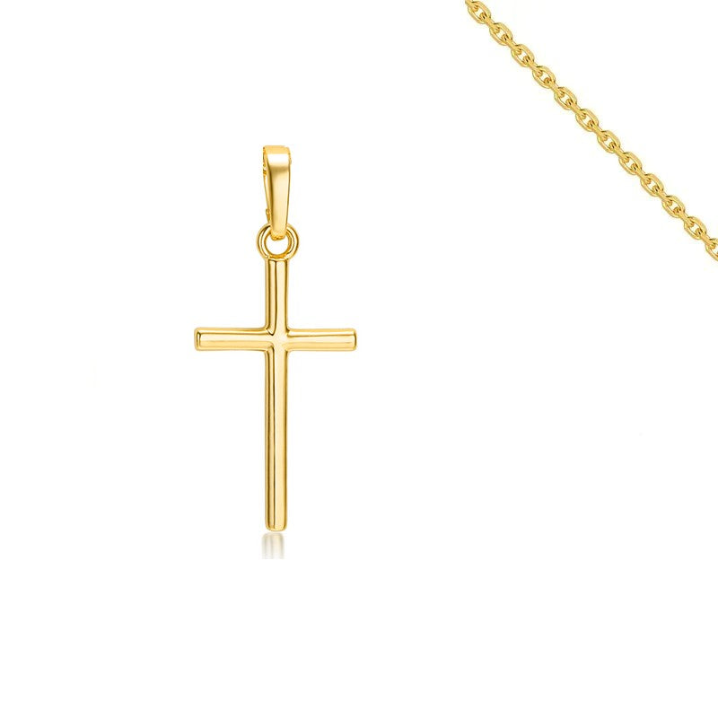 Chain necklace and religious cross pendant