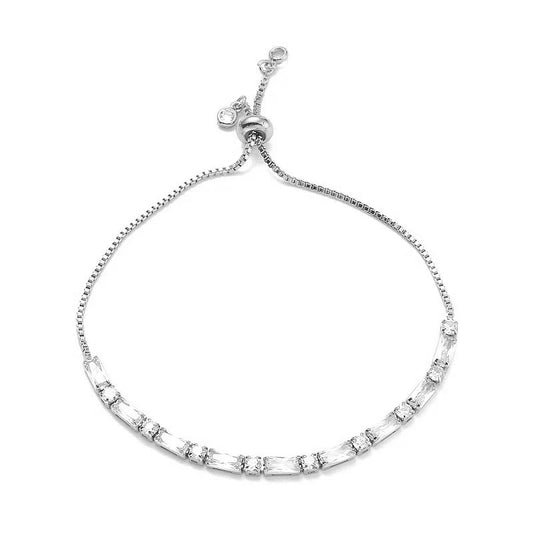 Bracelet for women - sliding with white zirconiums