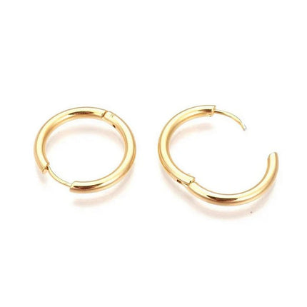 Boucles d'oreilles femme en acier inoxydable doré 18k Créoles 16 * 2 mm Bijouxmode