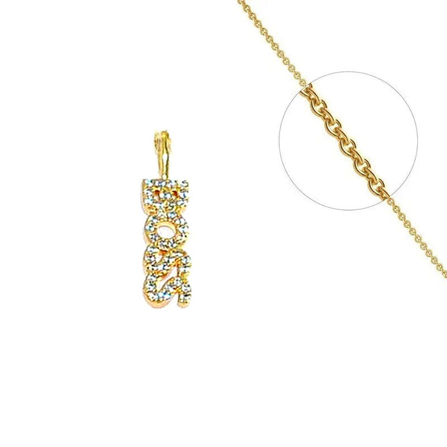 Collier chaîne et son pendentif Boss serti de zirconiums Colliers plaqué or Bijouxmode