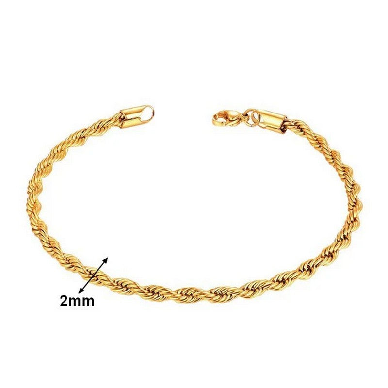 Bracelet pour femme - Mailles torsadées 2 mm