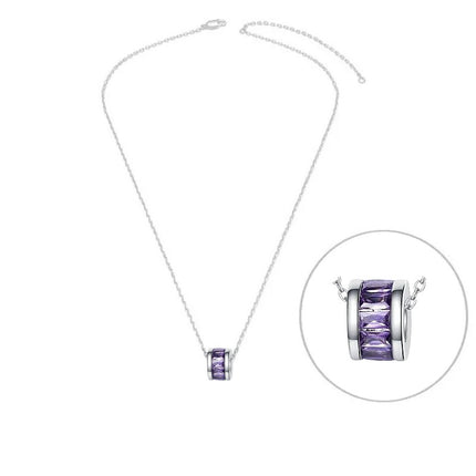 Collier argent 925 pendentif oxyde mauve Emy Cotemode