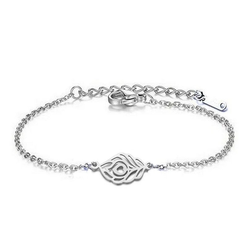 Stainless steel leaf bracelet