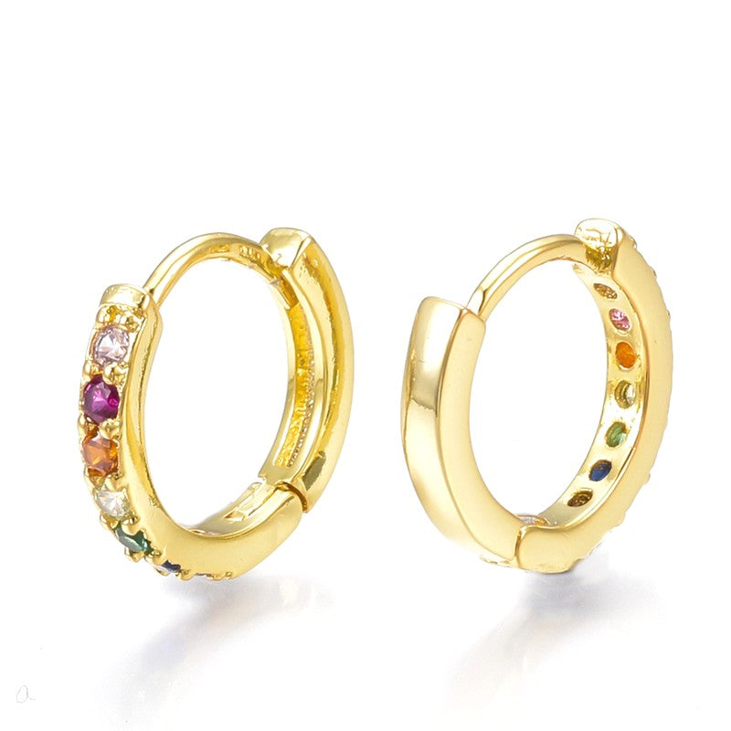 Boucles d'oreilles Créoles diamants CZ couleurs