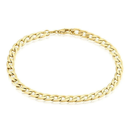 Women's Bracelet - Gold Color - 7 mm Curb Link