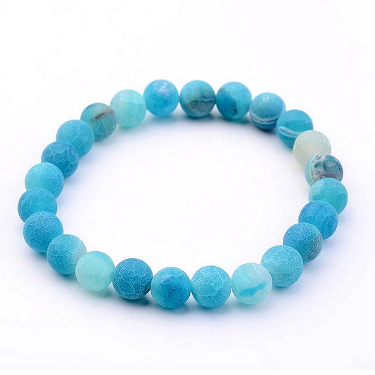 Bracelet for men or women natural stones patinated blue agate