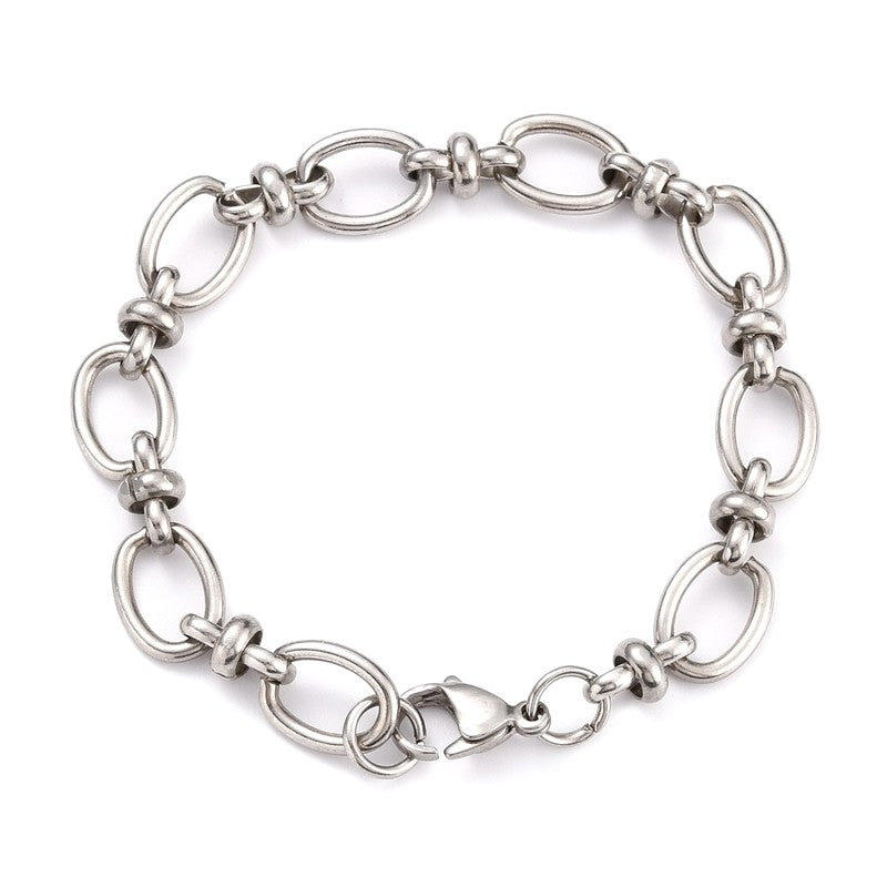 Bracelet acier inoxydable chaîne maillons ovales