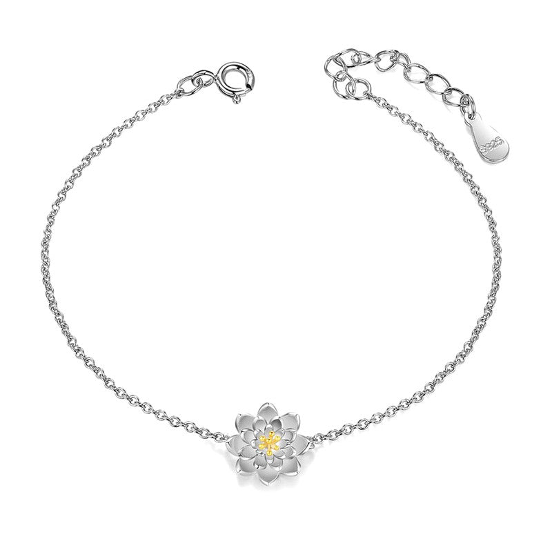 Bracelet argent 925 fleur de lotus