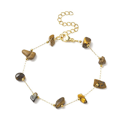 Bracelet pour homme ou femme - acier inoxydable pierres naturelles œil de tigre Bracelet pierres naturelles Bijouxmode