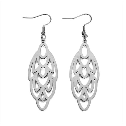 Silver leaf stainless steel earrings