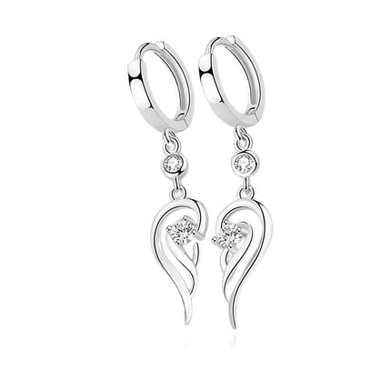 Boucles d'oreilles argent 925 cœur zirconiums sertis oxyde blanc Amélia Cotemode
