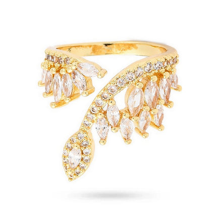 Bague femme réglable diamants CZ sertis Bagues plaqué or Bijouxmode