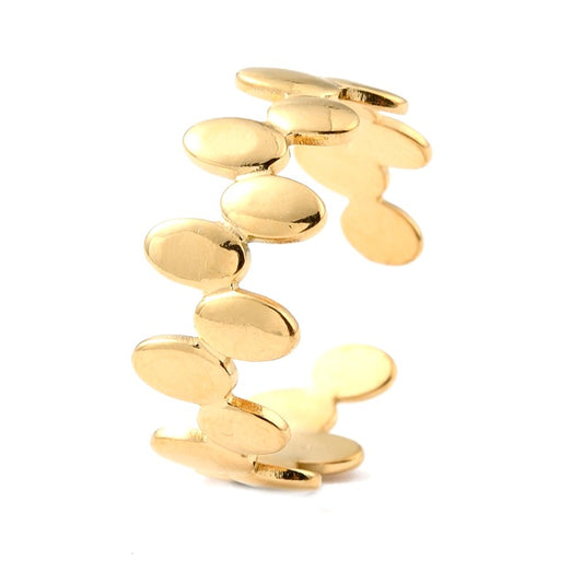 Women's adjustable gold oval ring