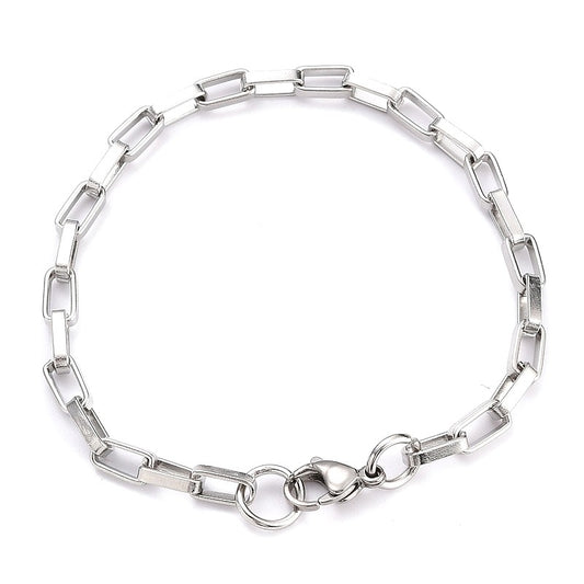Stainless steel chain link paperclip bracelet