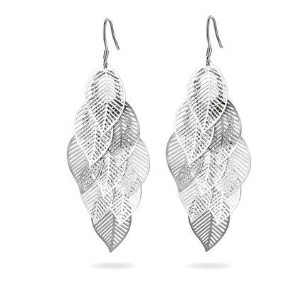 Joy 925 silver falling leaf earrings