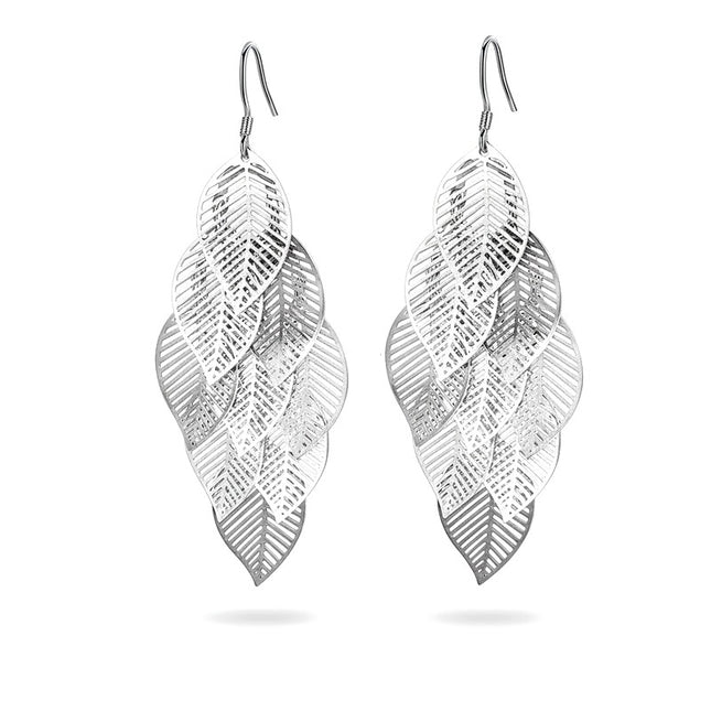 Boucles d'oreilles feuilles tombantes argent 925 Joy