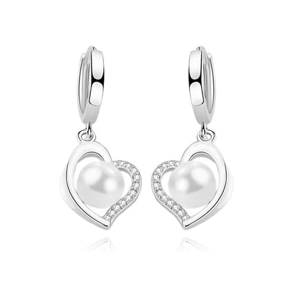 Boucles d'oreilles argent 925 perle zirconiums sertis Valentina Cotemode