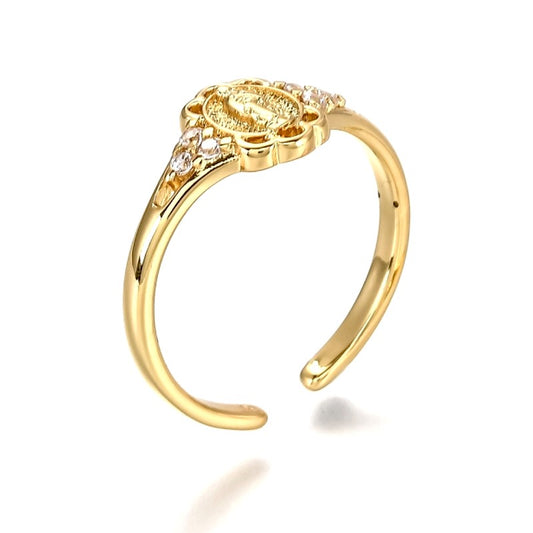Bague réglable T.52 à T.57 pour cabochon 14 mm - Acier inoxydable x1 Bague réglable T.52 à T.57 pour cabochon 14 mm - Acier inoxydable x1