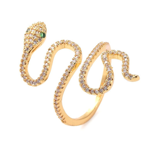 Women's Adjustable Snake Diamond CZ Ring