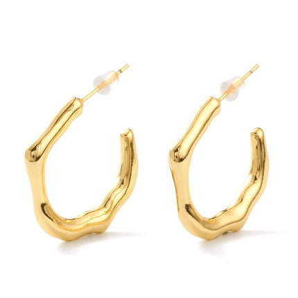 Boucles d'oreilles demi Créoles simple Boucles d'oreilles plaqué or Bijouxmode