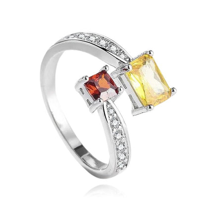 Bague argent 925 oxydes jaune et orangé ornée de zirconiums Arya Cotemode
