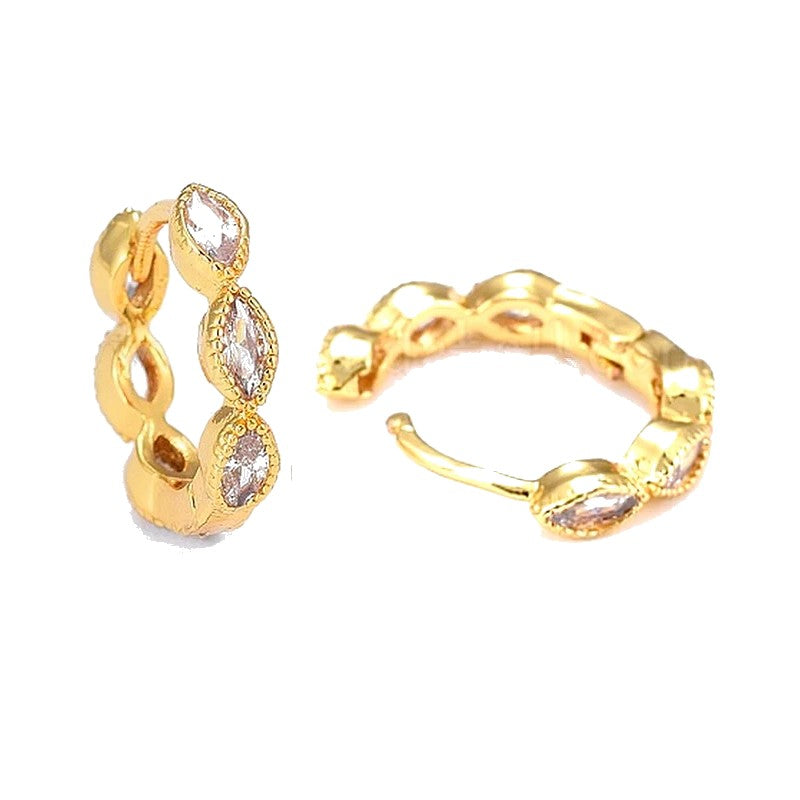 15mm CZ Diamond Hoop Earrings